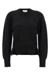 Alexander Mcqueen Chevron Corset Sweater In Wool In Black