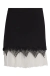 Alexander Mcqueen Mcqueen Cobweb Lace Wool Gabardine Miniskirt