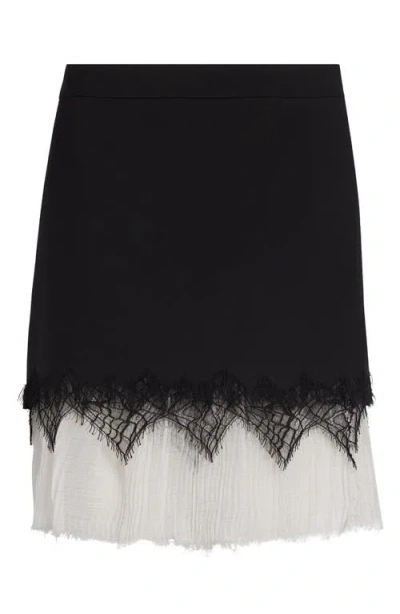 Alexander Mcqueen Mcqueen Cobweb Lace Wool Gabardine Miniskirt In Black