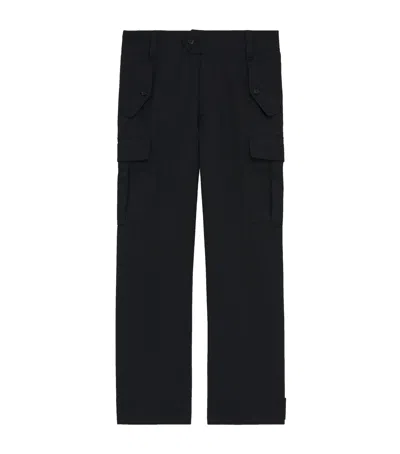 Alexander Mcqueen Mcqueen Cotton Cargo-pocket Straight Trousers In Black