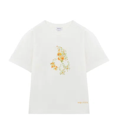 Alexander Mcqueen Mcqueen Cotton Floral Skull T-shirt In White