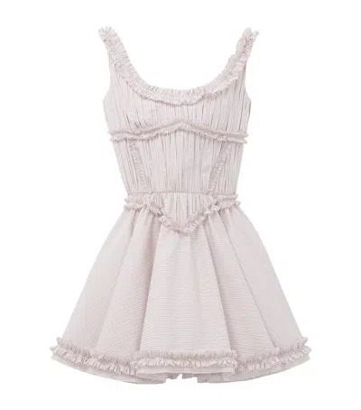 Alexander Mcqueen Mcqueen Cotton Pinstripe Mini Dress In Brown