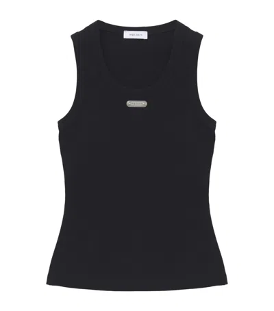 Alexander Mcqueen Mcqueen Cotton Plaque Tank Top In Black