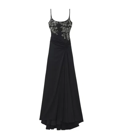 ALEXANDER MCQUEEN MCQUEEN CREPE SATIN EMBELLISHED GOWN
