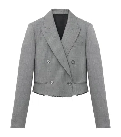 Alexander Mcqueen Mcqueen Cropped Double-breasted Blazer In Black