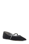 Alexander Mcqueen Mcqueen Crystal Embellished Pointed Toe Mary Jane Flat