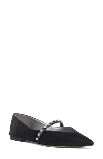 Alexander Mcqueen Mcqueen Crystal Embellished Pointed Toe Mary Jane Flat