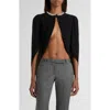 Alexander Mcqueen Mcqueen Crystal Embellished Silk Georgette Cape Top In Black