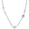 Alexander Mcqueen Mcqueen Crystal Skull & Faux Pearl Necklace In Silver