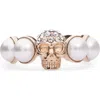 Alexander Mcqueen Ring With Shimmering Crystals In Gold