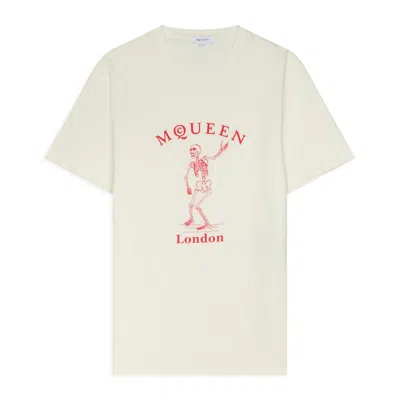 Alexander Mcqueen Skull Graphic Crew Neck Cotton T Shirt In White