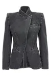 Alexander Mcqueen Mcqueen Deconstructed Denim Blazer