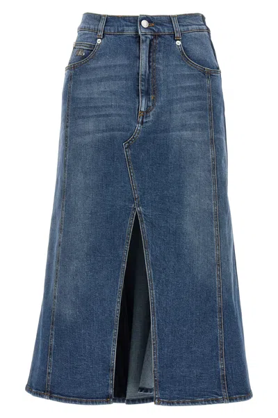 Alexander Mcqueen Mcqueen Denim Skirt