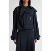 Alexander Mcqueen Short Double-breasted Navy Blue Jacket Women In Blue