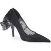 Alexander Mcqueen Mcqueen Drape Lace Pointed Toe Pump In Black