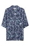 Alexander Mcqueen Mcqueen Feather Print Boxy Camp Shirt In Multi