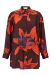 Alexander Mcqueen Silk Twill Pyjama Shirt With Flame Lily Print