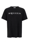 Alexander Mcqueen Logo Print Crewneck T-shirt In Black
