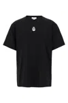 Alexander Mcqueen Mcqueen Flocked 'skull' T Shirt In Black