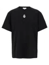 Alexander Mcqueen Mcqueen Flocked 'skull' T Shirt In Black