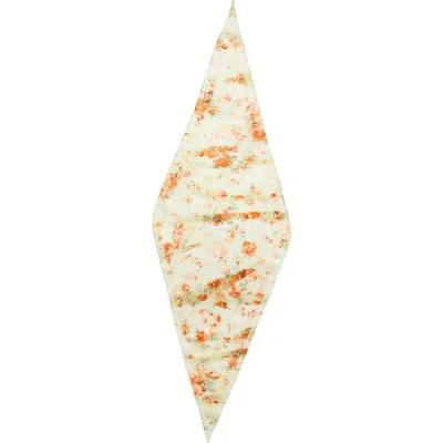 Alexander Mcqueen Mcqueen Floral Creased Silk Scarf In Pink