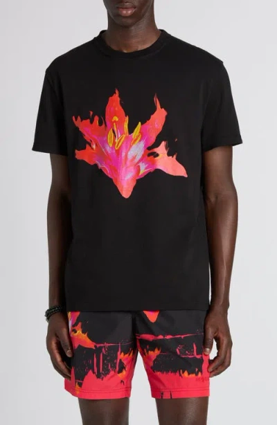 Alexander Mcqueen Mcqueen Floral Graphic T-shirt In Black