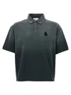 Alexander Mcqueen Alexander Mc Queen Faded Effect Black Polo Shirt In Cotton In Black