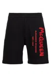 Alexander Mcqueen Alexander Mc Queen Bermuda Shorts With Selvedge Logo Band In Black