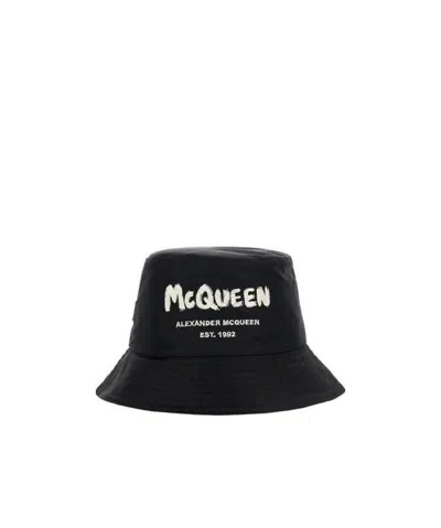 Alexander Mcqueen Mcqueen Graffiti Bucket Hat In Black
