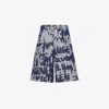 Alexander Mcqueen Graffiti Printed Bermuda Denim Shorts In Indigo