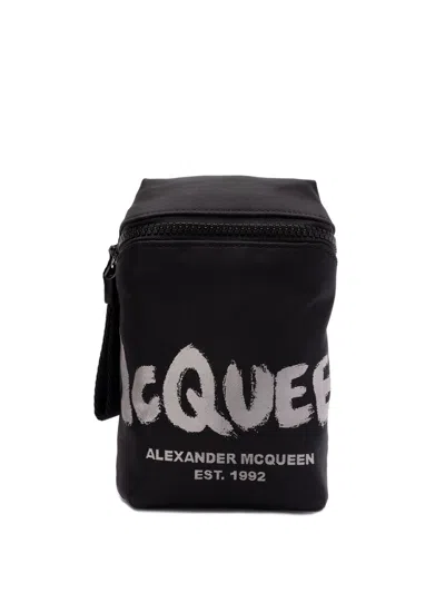 Alexander Mcqueen `mcqueen Graffiti` Phone Holder In Black