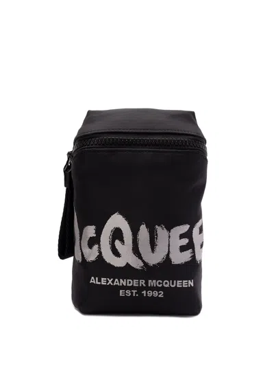 Alexander Mcqueen `mcqueen Graffiti` Phone Holder In Black  