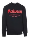 Alexander Mcqueen Sweatshirt With Logo Print In Negro