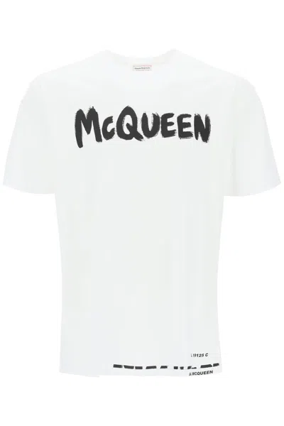 Alexander Mcqueen Mcqueen Graffiti T-shirt Men In Multicolor
