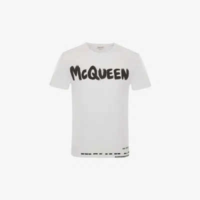 Alexander Mcqueen Logo-print Cotton T-shirt In Gray