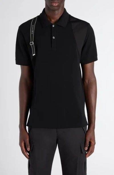 Alexander Mcqueen Mcqueen Harness Polo In Black