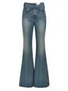 Alexander Mcqueen High Rise Denim Bellbottoms In Blue