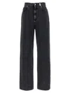 Alexander Mcqueen Wide-leg Skull Plaque Jeans In Black