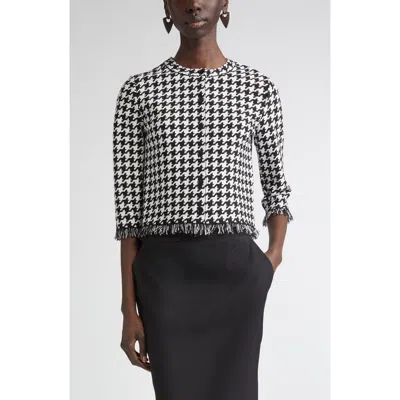 Alexander Mcqueen Houndstooth Polo Top In Black