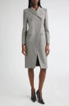 Alexander Mcqueen Mcqueen Houndstooth Check Double Breasted Wool & Mohair Coat In Gray