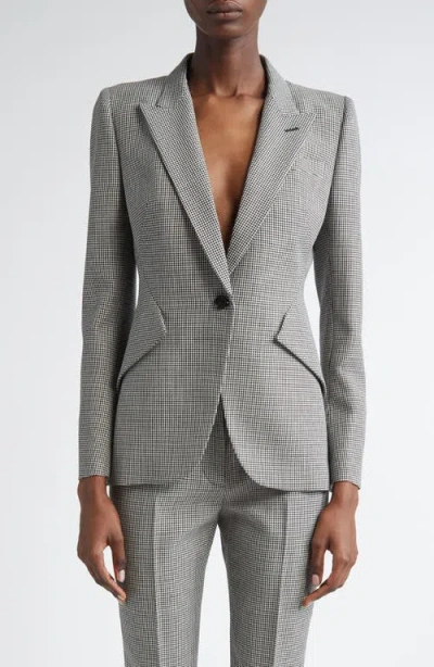Alexander Mcqueen Mcqueen Houndstooth Check Wool Blazer