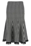 Alexander Mcqueen Black And White Midi Skirt In Black