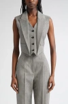 Alexander Mcqueen Mcqueen Houndstooth Wool & Mohair Vest In Gray