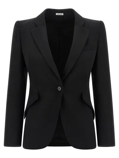 Alexander Mcqueen Mcqueen Hourglass Blazer In Black