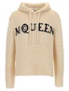 Alexander Mcqueen Mcqueen Inlaid Logo Hoodie In Neutral