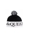 Alexander Mcqueen Mcqueen Intarsia-knit Logo Wool Beanie In Black