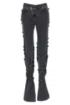 Alexander Mcqueen Flared Jeans With Unique Lace-up Detailing And High-quality Cotton Fabric In Black