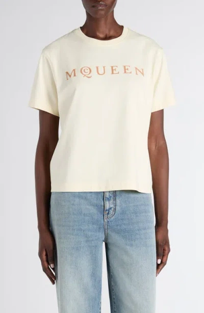Alexander Mcqueen Mcqueen Jersey Logo T-shirt In White