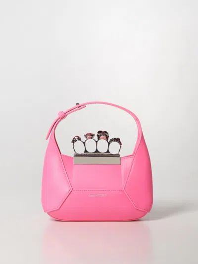 Alexander Mcqueen Alexander Mc Queen The Jewelled Hobo Mini Leather Shoulder Bag In Pink