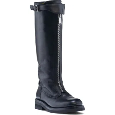 Alexander Mcqueen Mcqueen Knee High Riding Boot In Black